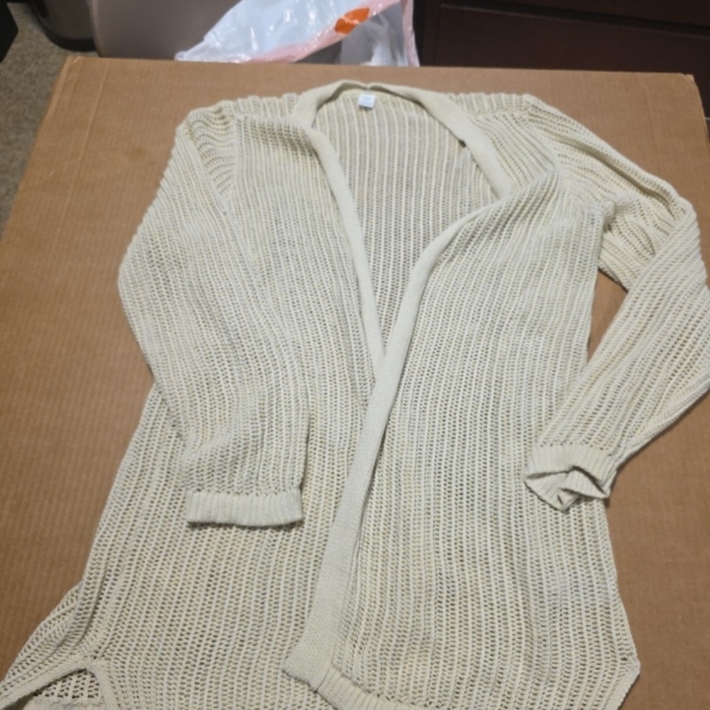 Old Navy  Cardigan Womens Sz XL Cream Knit Open Front Sweater